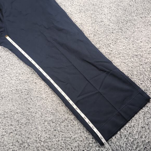 LL Bean Pants Womens 18 Blue Classic Fit Preppy Straight Chore Work Wear Crop - Picture 7 of 9